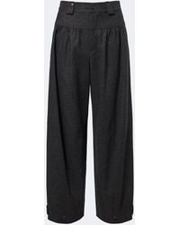 Chloé - Wool And Cashmere Flannel Barrel-Leg Pants - Lyst