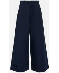 Co. - Tton And Silk Poplin Wide-Leg Pants - Lyst