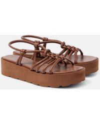 Gianvito Rossi - Hebe Leather Platform Sandals - Lyst