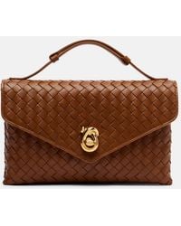 Bottega Veneta - Henkeltasche Knot Lock Aus Leder - Lyst