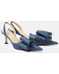 Mach & Mach - Le Cadeau 65 Denim Slingback Pumps - Lyst