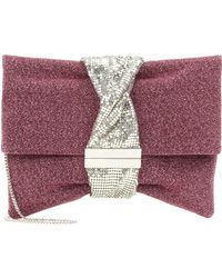 Jimmy Choo Chandra Metallic Clutch - Red