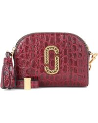 Marc Jacobs Shutter Small Embossed Leather Shoulder Bag - Red