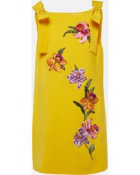 Carolina Herrera - Floral Embroidered Minidress - Lyst
