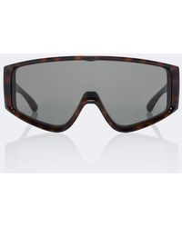 Saint Laurent - Logo Lettering Shield Sunglasses - Lyst