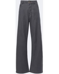 Miu Miu - Chambray Wide-Leg Pants - Lyst