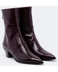 Aquazzura - Brunswick Croc-Effect Leather Ankle Boots - Lyst