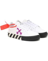 off white womens arrow low top neon canvas sneakers