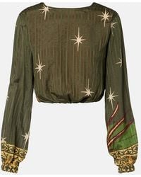 Johanna Ortiz - Printed Silk And Cotton Jacquard Blouse - Lyst