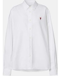 Ami Paris - Camisa Ami De Cour De Popelin De Algodon - Lyst