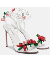 Aquazzura - Botanica Raffia Slingback Sandals - Lyst