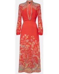 Etro - Printed Midi Dress - Lyst