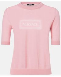 Versace - Logo Jacquard Knitted Top - Lyst