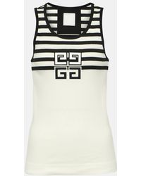 Givenchy - 4g Striped Cotton Jersey Tank Top - Lyst