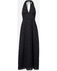 Posse - Salma Embroidered Halterneck Cotton Midi Dress - Lyst