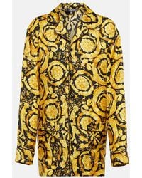 Versace - Camicia in seta con stampa - Lyst