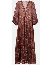 Juliet Dunn - Vestido Largo De Algodon Estampado - Lyst