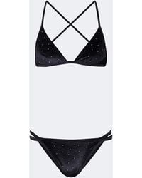 Balmain - Bikini En Velours A Ornements - Lyst