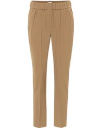 Brunello Cucinelli Cropped-Hose aus Stretch-Wolle - Braun