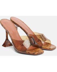 AMINA MUADDI - Lupita Snake-Print Pvc Mules - Lyst
