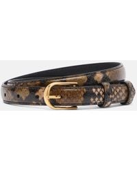 Nili Lotan - Jane Snake-Effect Leather Belt - Lyst
