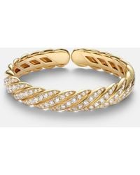 David Yurman - Sculpted Cable Flex 18Kt Bracelet With Diamonds - Lyst