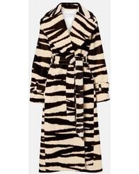 Nina Ricci - Zebra-Print Cotton Velvet Wrap Coat - Lyst