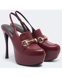 Gucci - Horsebit Leather Slingback Pumps - Lyst