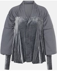 Rick Owens - Duvetessa Jersey And Velvet Jacket - Lyst