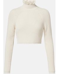 Max Mara - Campo Ribbed-Knit Cropped Turtleneck Sweater - Lyst