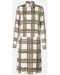 Burberry - Ribbon Check Silk Shirt Dress - Lyst