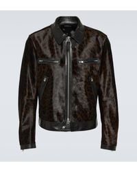 Tom Ford - Printed Leather-trimmed Calf Hair Jacket - Lyst