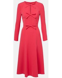 Carolina Herrera - Bow-Detail Crepe Midi Dress - Lyst