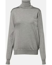 The Row - Liwen Silk Turtleneck Top - Lyst