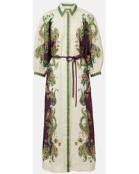 ALÉMAIS - Ruthie Printed Linen Shirt Dress - Lyst