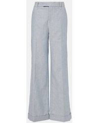 Brunello Cucinelli - Linen And Cotton-Blend Wide-Leg Pants - Lyst