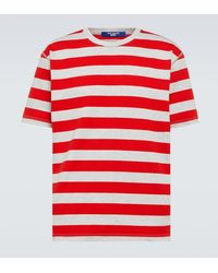 Junya Watanabe - T-shirt in jersey di cotone a righe - Lyst