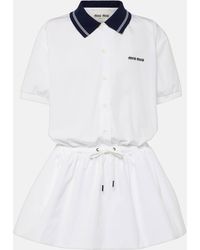 Miu Miu - Logo Cotton Polo Dress - Lyst