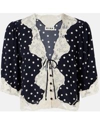 RIXO London - Ursula Polka-Dot Crepe De Chine Top - Lyst