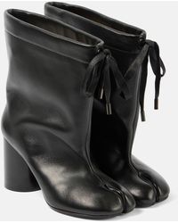 Maison Margiela - Tabi Drawstring Leather Ankle Boots - Lyst