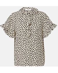Chloé - Polka-Dot Silk Crepe De Chine Top - Lyst