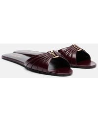 Saint Laurent - Babylone Leather Slides - Lyst