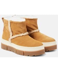 Bogner - Shearling-Lined Suede Ankle Boots - Lyst
