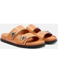 Tory Burch - Turnlock Leather Slides - Lyst