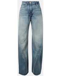 Versace - High-Rise Barrel Jeans - Lyst