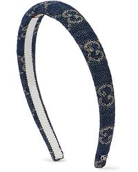 Gucci GG Jacquard Denim Headband - Blue