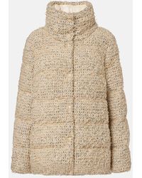 Moncler - Cochelle Checked Tweed Down Jacket - Lyst