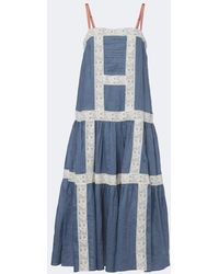 Veronica Beard - Mazarine Lace-Trimmed Ramie Maxi Dress - Lyst