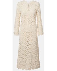Velvet - Jovie Cotton-Blend Guipure Lace Midi Dress - Lyst