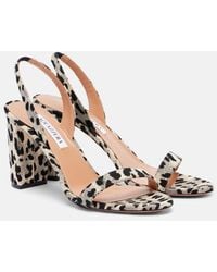Aquazzura - So Nude 85 Canvas Slingback Sandals - Lyst